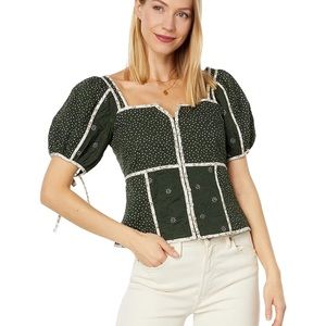 Madewell Patchwork Puff Sleeve top